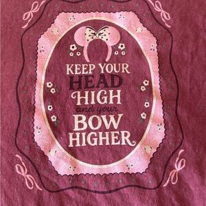 Comfort Colors Mauve-Red Minnie Ears Disney Shirt -Bows Higher